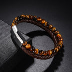 Armband Gourmette mit schwarzem Tigerauge-Stein