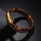 Armband Gourmette mit Tigerauge-Stein in Gold