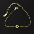 Armband Hexagramm Davidstern Judentum Panzerkette Gold