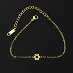 Armband Hexagramm Davidstern Judentum Panzerkette Gold