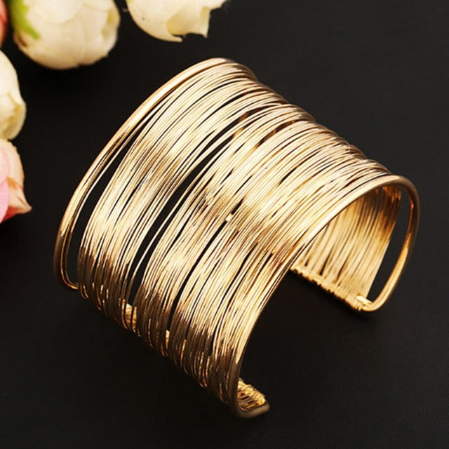 Dicker Armreif aus Gold & Silber für Damen gold
