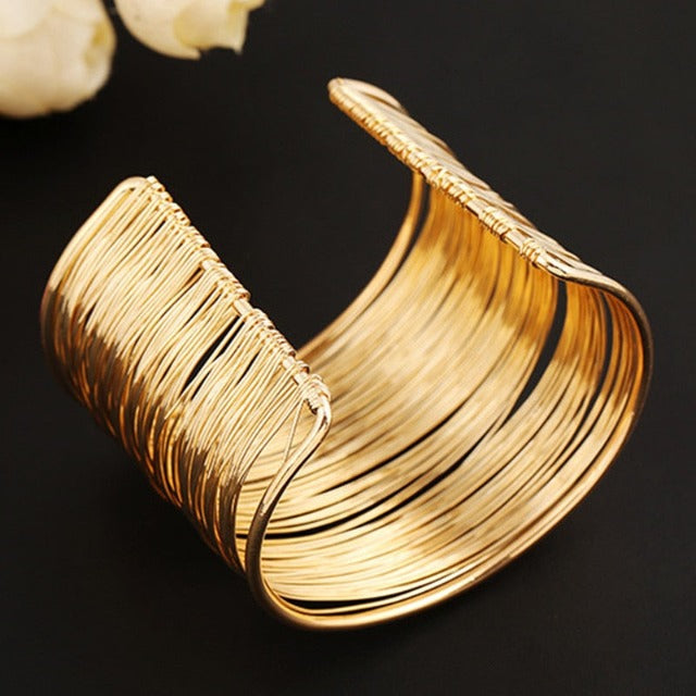 Dicker Armreif aus Gold & Silber für Damen gold