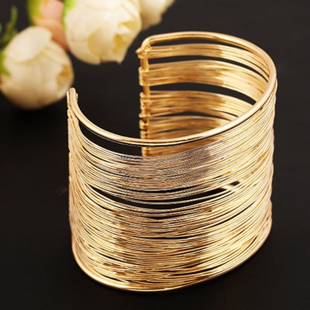 Dicker Armreif aus Gold & Silber für Damen gold