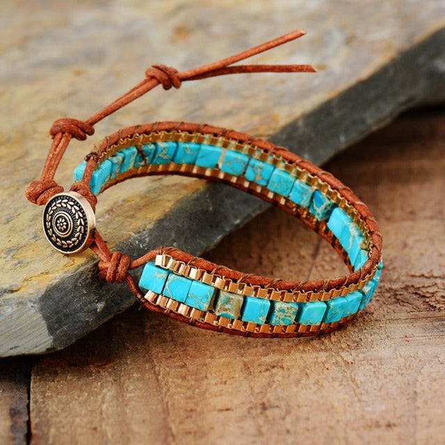 Armband aus Türkis-Jaspis-Stein