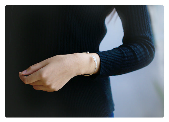 Bracelet Plume en Argent