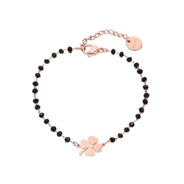Glücksbringer Armband mit vierblättrigem Kleeblatt 