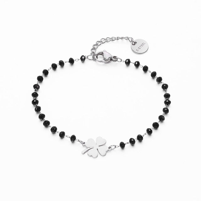 Glücksbringer Armband mit vierblättrigem Kleeblatt 
