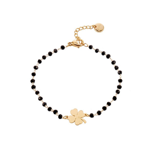 Glücksbringer Armband mit vierblättrigem Kleeblatt 