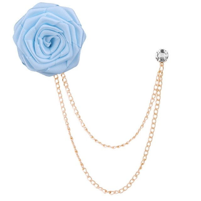 Roseblomst jakkesæt broche 