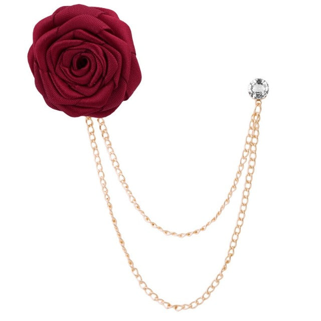 Roseblomst jakkesæt broche 