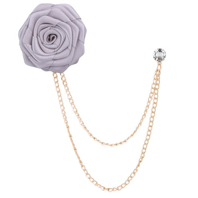 Roseblomst jakkesæt broche 