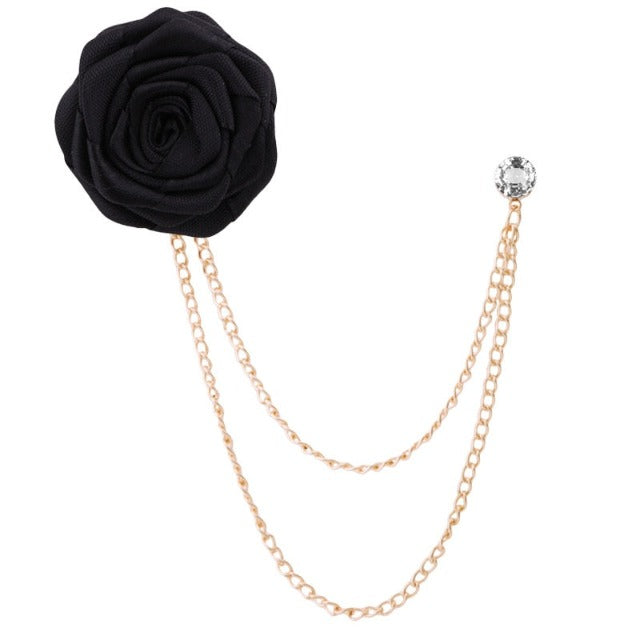 Roseblomst jakkesæt broche 
