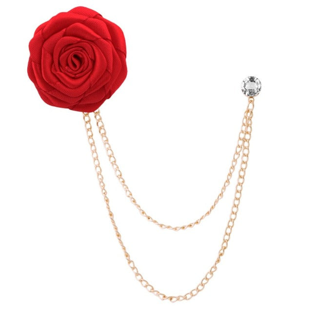Roseblomst jakkesæt broche 