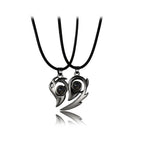Collana Cuore Separabile per Coppia nero 
