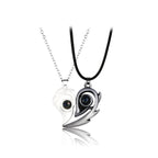 Collana Cuore Separabile per Coppia nero e argento