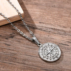 Halskette Kompass für Herren Gold & Silber silber
