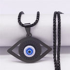 Blue Greek Turkish Evil Eye Necklace Matiasma Mataki Black Pendant