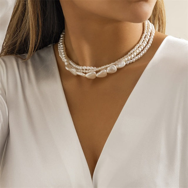 Collana di Perle Bianche Girocollo Donna