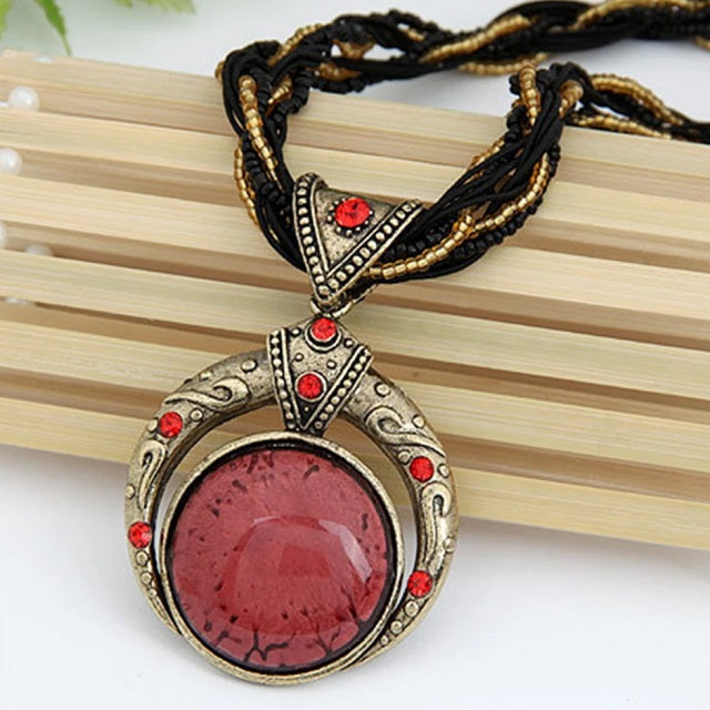 Ethnische Halskette Rot