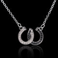 Horseshoe Necklace White & Black Lucky Horseshoe Pendant