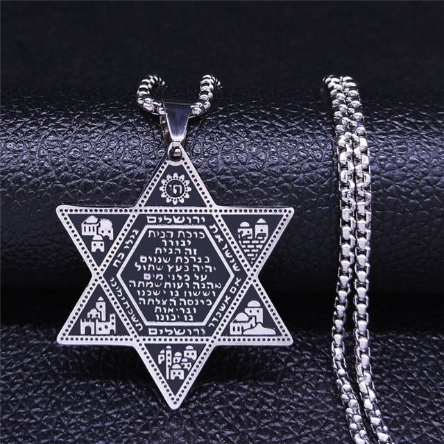 Collana Esagramma Stella di David Giudaismo Ciondolo stile 5