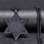 Collana Esagramma Stella di David Giudaismo Ciondolo stile 1 nero