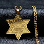 Collana Esagramma Stella di David Giudaismo Ciondolo stile 1 oro