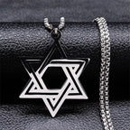 Collana Esagramma Stella di David Giudaismo Ciondolo stile 1 argento