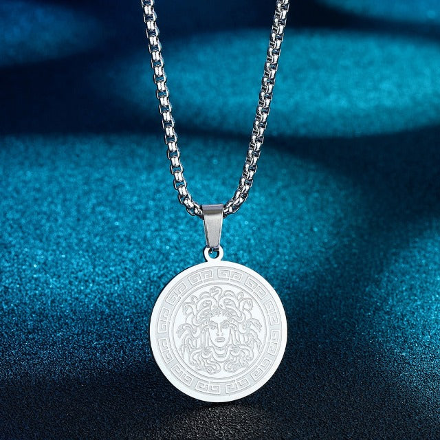 Collana Medusa Gorgone Greca argento