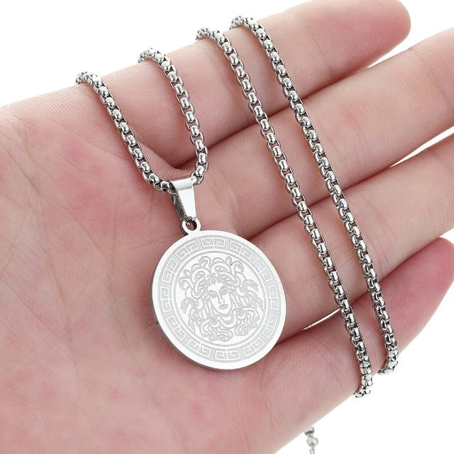 Collana Medusa Gorgone Greca argento