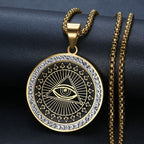 Halskette Anhänger Auge der Vorsehung Pyramide Illuminati Gold