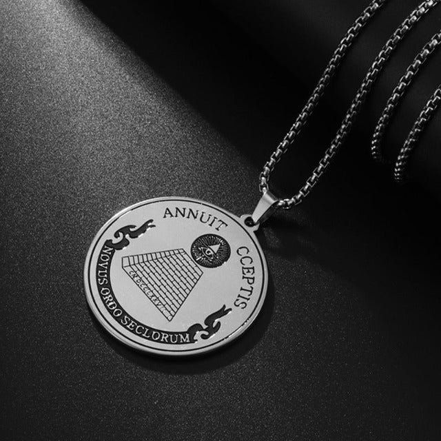 Halskette Anhänger Auge der Vorsehung Pyramide Illuminati Halskette Anhänger Auge der Vorsehung Pyramide Illuminati Silber
