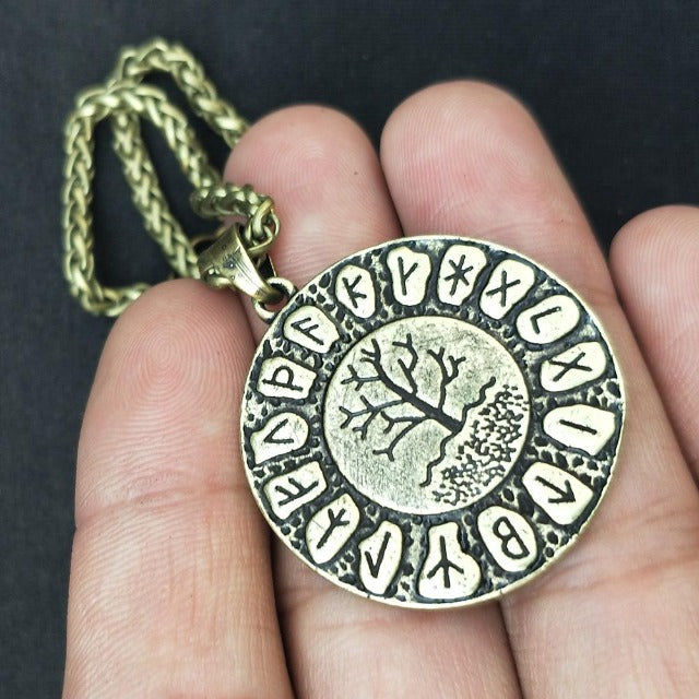 Yggdrasil Anhänger Halskette (versilbert oder vergoldet) Bronze