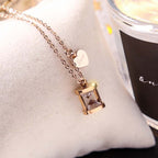 Collier Sablier Coeur Pendentif