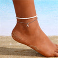 Double Pearl Anklet Bracelet Women Jewelry