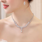 Parure Collana e Orecchini da Sposa Set argento