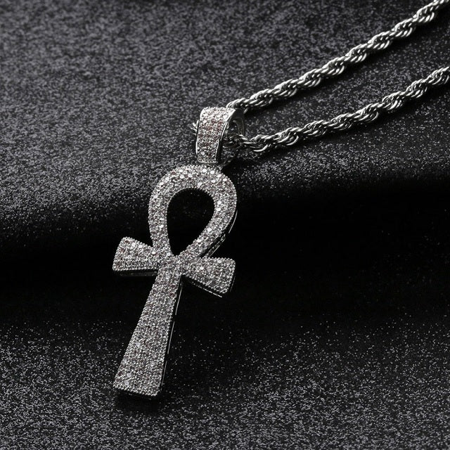 Ägyptischer Anhänger Ankh-Kreuz versilbert