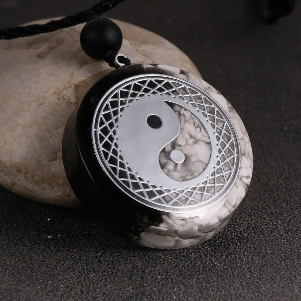 Orgonitstein-Anhänger & Halskette für Herren und Damen Schutz Meditation Yin Yang