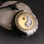 Orgonitstein-Anhänger & Halskette für Herren und Damen Schutz Meditation Yin Yang